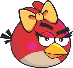 Angry Birds Red Female Character PNG Image