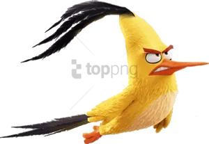 Angry Birds Yellow Bird In Flight PNG Image