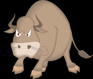 Angry Cartoon Bull PNG image with transparent background