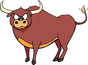 Angry Cartoon Bull PNG Image