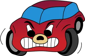 Angry Cartoon Car Side View PNG Image