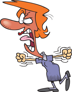 Transparent Librarian Clipart - Angry Woman Cartoon, HD Png Download PNG image with transparent background