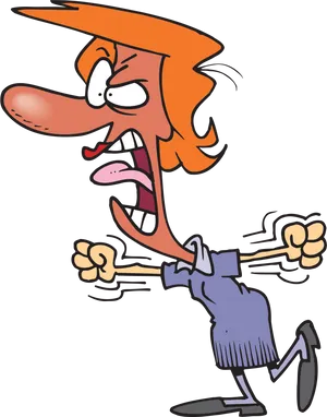 Angry Cartoon Character Shouting PNG Image