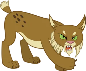 Angry Cartoon Lynx PNG Image