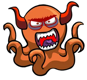 Angry Cartoon Monster Transparent Background PNG Image