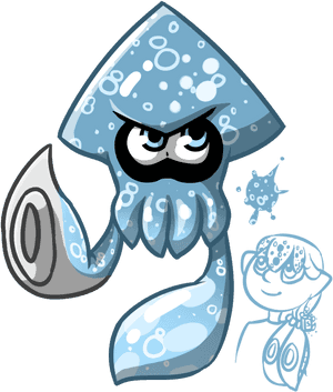 Splatoon Bubbles Squid - Splatoon Light Blue Squid, HD Png Download PNG