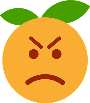 Angry Clementine Emoji PNG Image