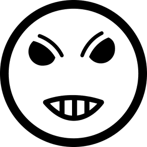 Angry Emoticon - Enfadado Emoticon Black And White Png, Transparent Png PNG