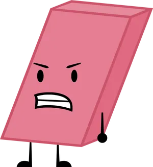 Angry Eraser Cartoon Character PNG Image