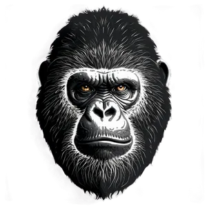 Angry Gorilla Black And White Png 06252024 PNG Image