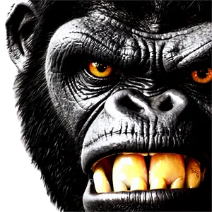 Angry Gorilla Face Close-up Png Icc75 PNG Image