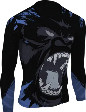 Angry Gorilla Graphic Long Sleeve Shirt PNG Image