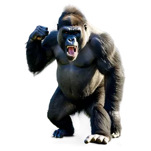 Angry Gorilla In Action Png 76 PNG Image