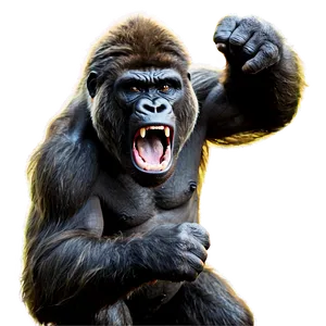 Angry Gorilla Roaring Loudly Png Oyc1 PNG Image