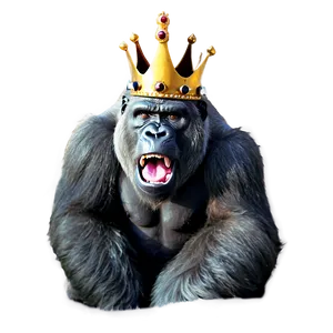 Angry Gorilla With Crown Png Obo PNG Image