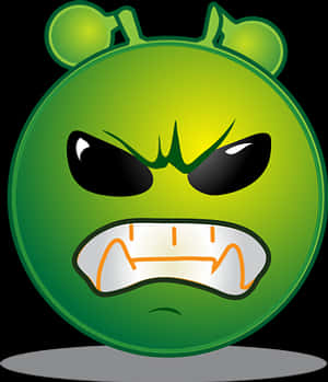 Angry Green Alien Graphic PNG image with transparent background