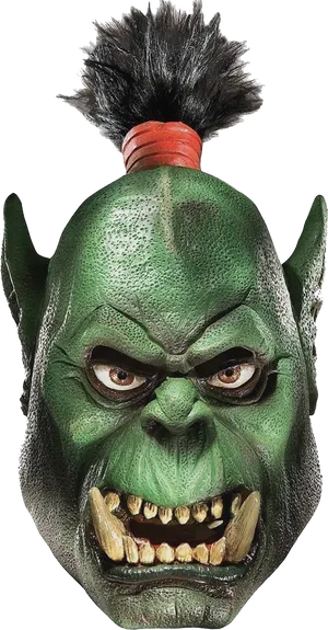 Angry Green Ogre Face PNG Image