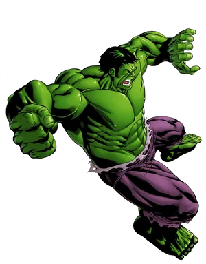 Angry Hulk Comic Art PNG Image