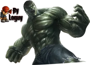 Angry Hulk Illustration PNG Image