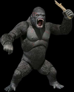 Angry King Kong With Club PNG image with transparent background