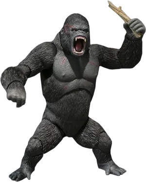 Angry King Kong With Club PNG Image