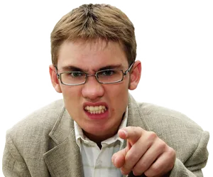 Angry Man Pointing PNG Image