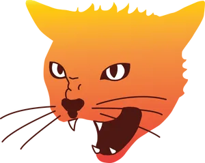 Angry Orange Cat Cartoon PNG Image