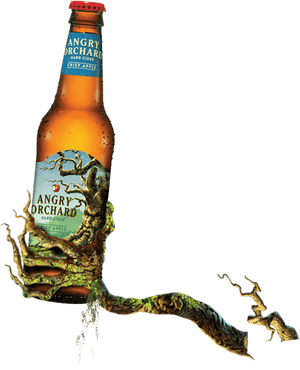 Angry Orchard Crisp Apple Cider Bottle PNG image with transparent background
