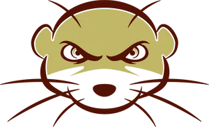 Angry Otter Cartoon Graphic PNG Image