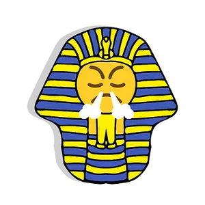 Angry Pharaoh Cartoon Emoji PNG Image