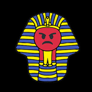 Angry Pharaoh Emoji Art PNG image with transparent background