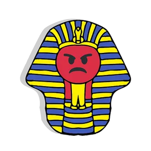 Angry Pharaoh Emoji Art PNG Image