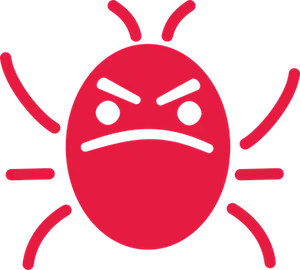 Angry Red Bug Icon PNG Image