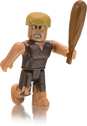 Angry Roblox Figure With Club PNG Image