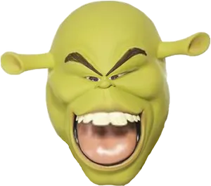 Angry Shrek Face Expression PNG Image