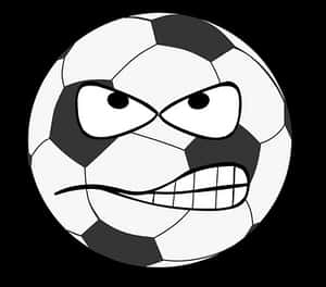 Angry Soccer Ball Cartoon PNG image with transparent background