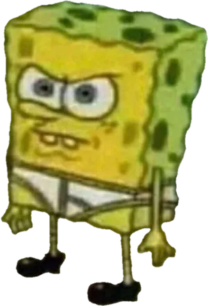 Angry Sponge Bob Cartoon Character PNG Image