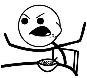 Angry Stick Figure Eating Cereal PNG image with transparent background