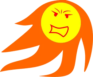 Angry Sun Cartoon Illustration PNG Image