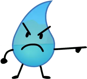 Angry Teardrop Character PNG Image