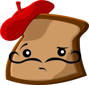 Angry Toast Cartoon Character PNG Image