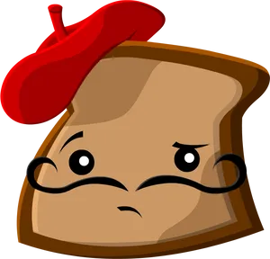 Angry Toast Cartoon Character PNG Image