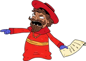 Angry Town Crier Cartoon PNG Image