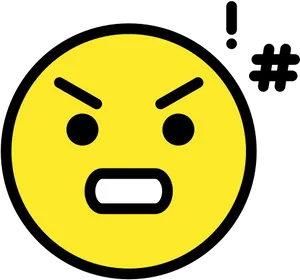 Angry Yellow Face Emoji PNG Image