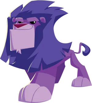 Animal_ Jam_ Purple_ Lion_ Character PNG Image