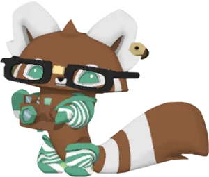 Animal Jam Stylish Raccoon Character PNG Image