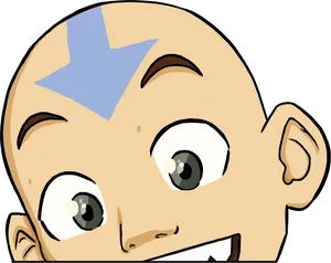 Animated Aang Excited Expression PNG Image