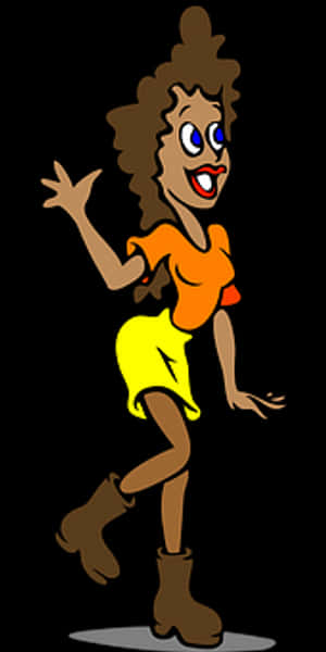 Animated African Dancer Illustration PNG image with transparent background