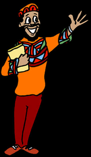 Animated African Man Greeting PNG image with transparent background