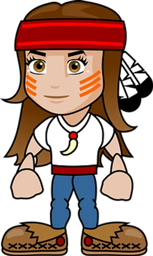 Animated Archer Girl Cartoon PNG Image